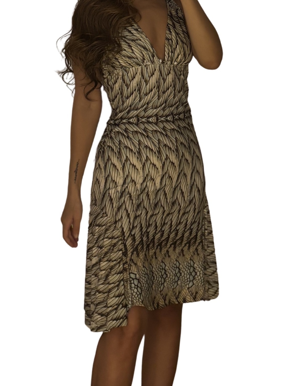 Roberto Cavalli SS2006 Feather Wing Print Dress